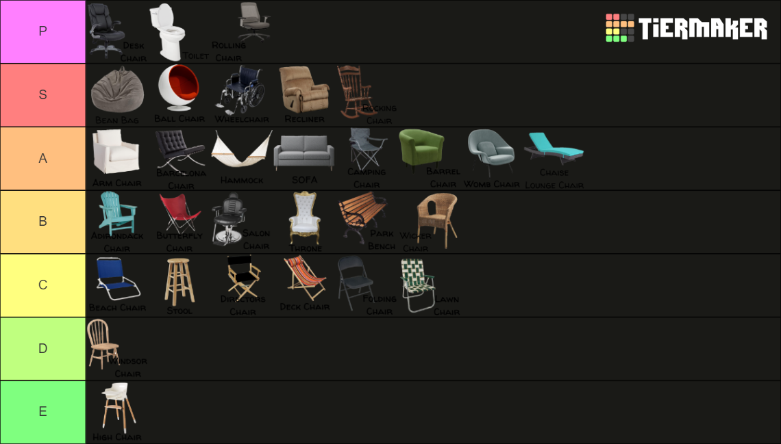 Chair Tier List Rankings) TierMaker