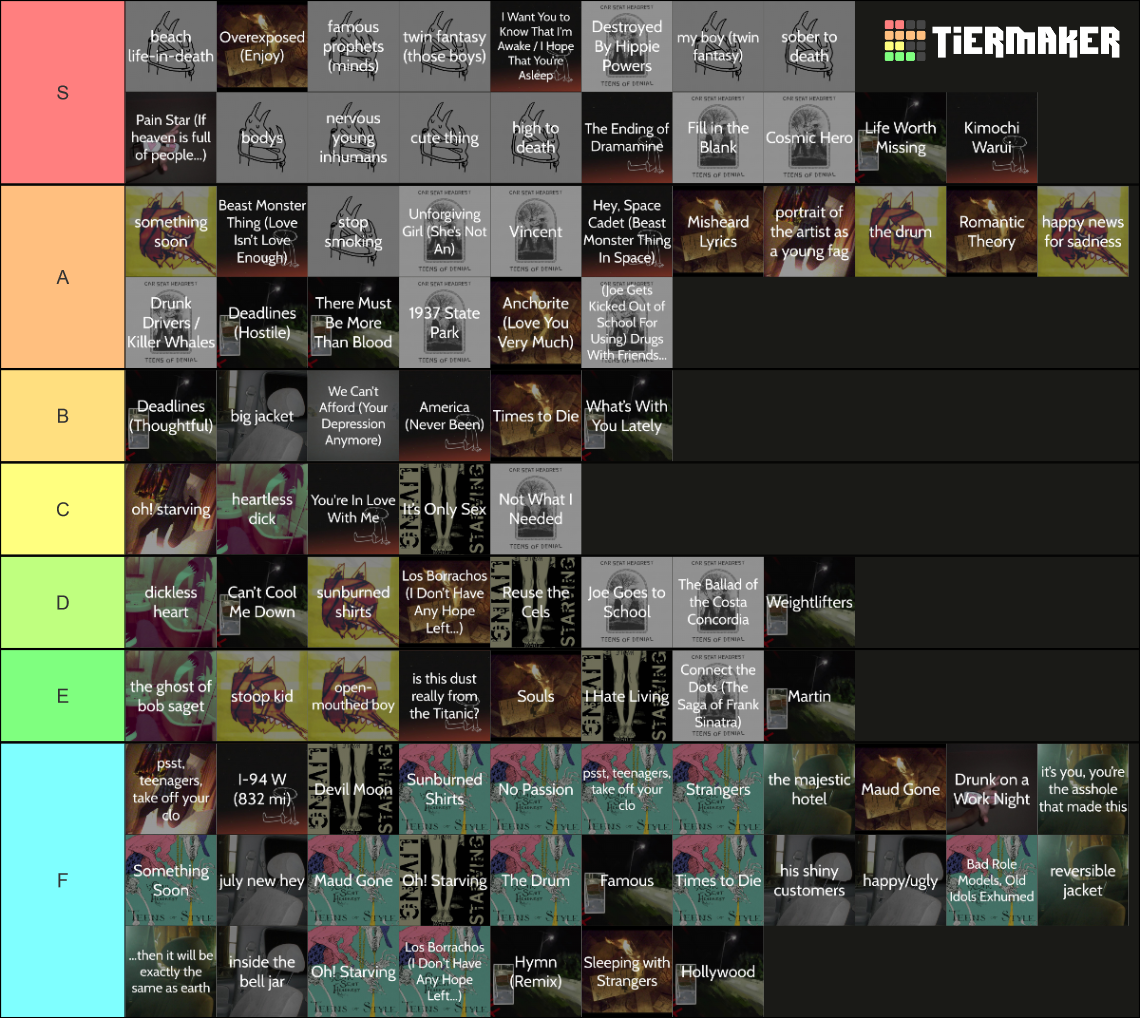 EVERY Car Seat Headrest Song Tier List Rankings) TierMaker