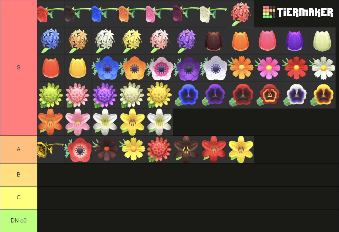 acnh flowers Tier List (Community Rankings) - TierMaker