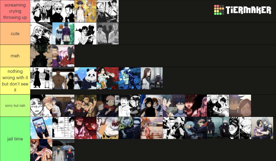 jjk ships (manga) Tier List (Community Rankings) - TierMaker