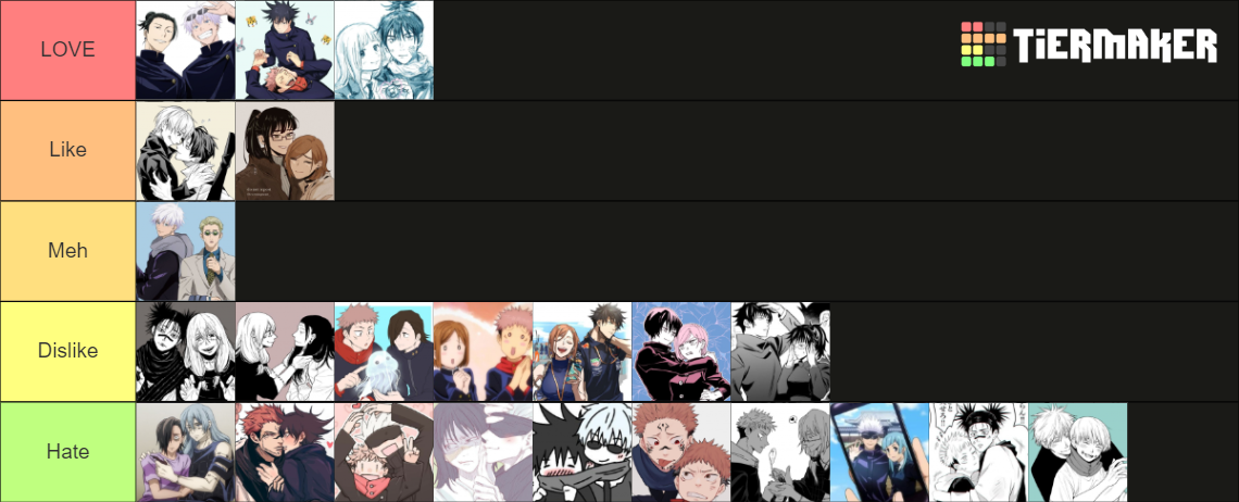 Jujutsu Kaisen Ships Tier List (Community Rankings) - TierMaker