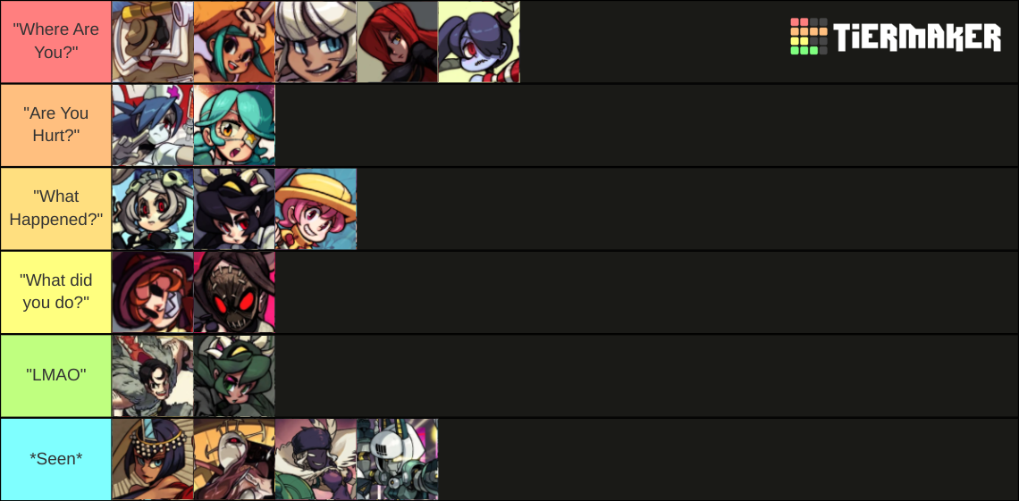 Skullgirls 2nd Encore Tier List Rankings) TierMaker