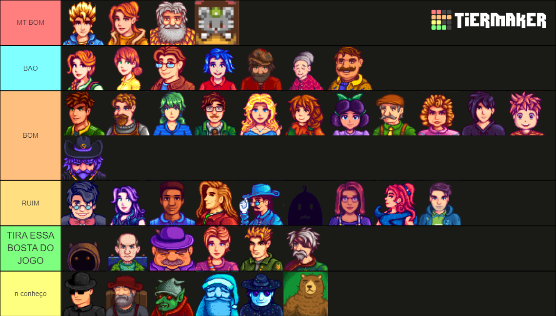 Stardew Valley Characters Tier List (Community Rankings) - TierMaker