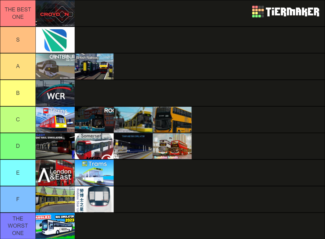 Roblox Transport Games Tier List (Community Rankings) - TierMaker