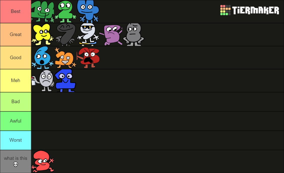 BFDI: Algebraliens Tier List (Community Rankings) - TierMaker