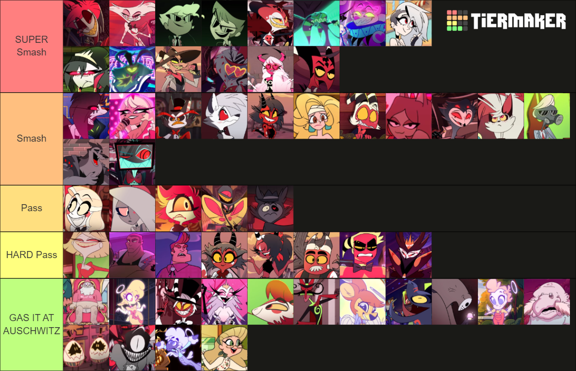 Hazbin Hotel + Helluva Boss ULTIMATE Smash or Pass Tier List (Community ...