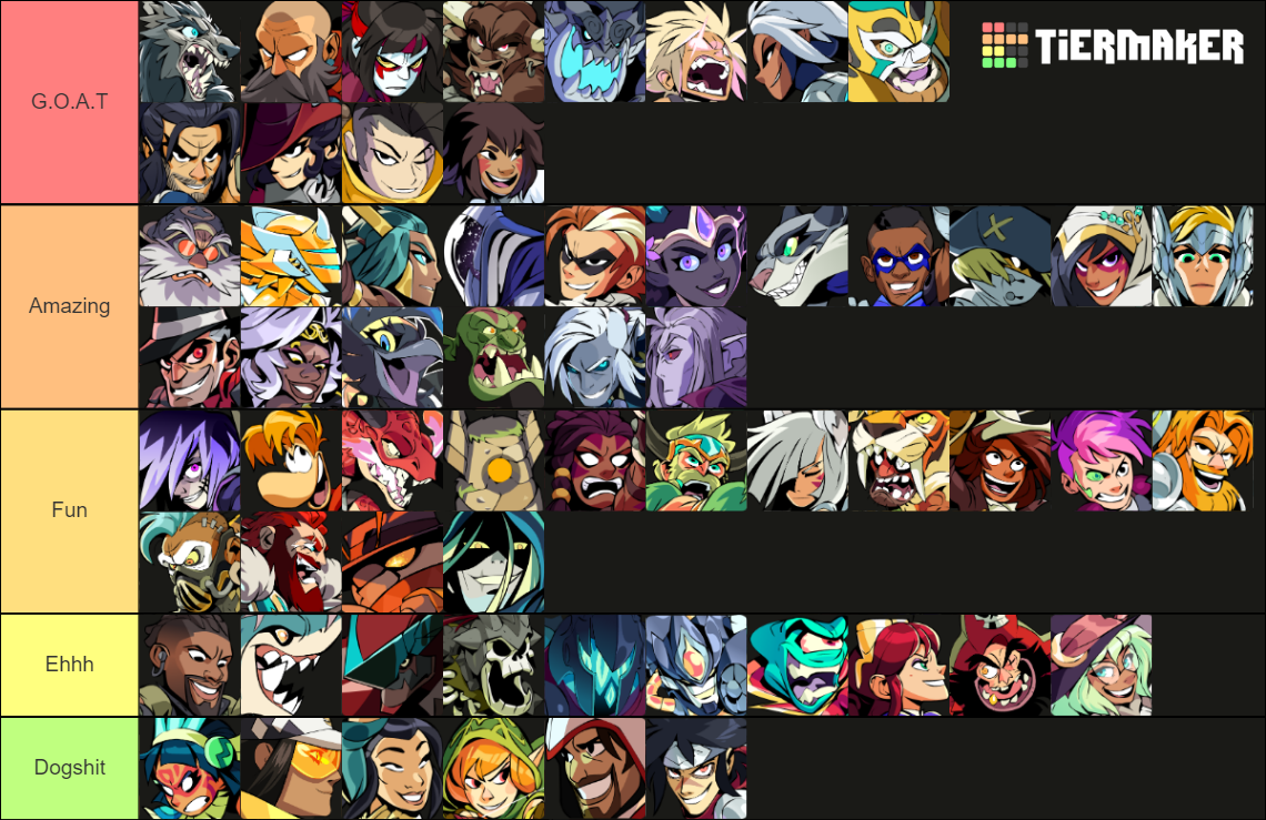 Legends do Brawlhalla (2024) Tier List Rankings) TierMaker