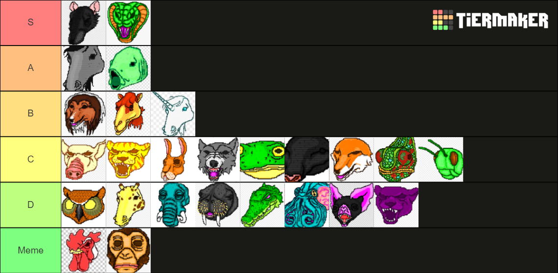 Hotline Miami 1 Mask Tier List Rankings) TierMaker