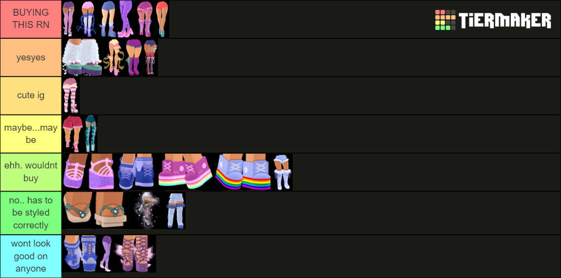 all (purchaseable) royale high heels (dec 2023) Tier List (Community ...