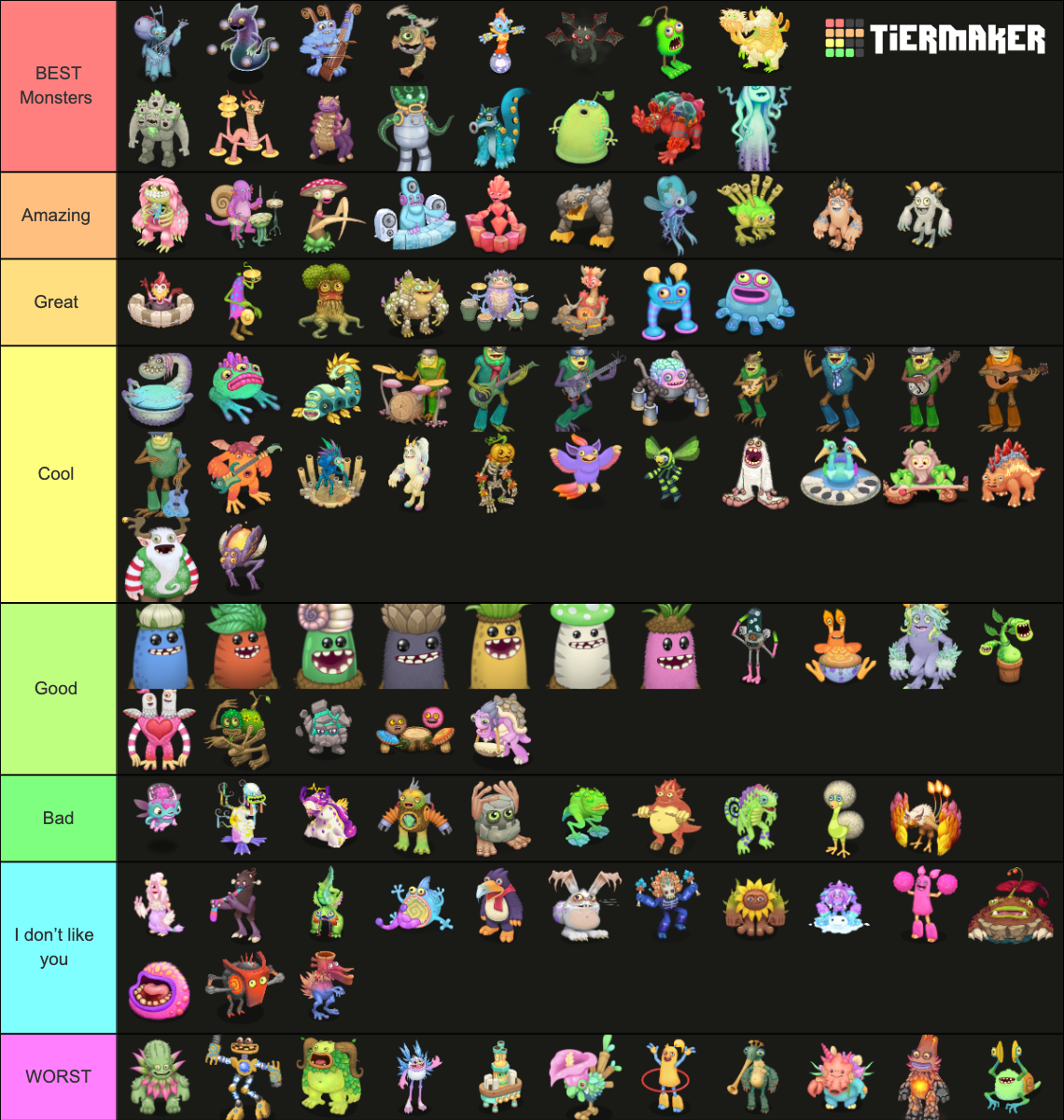 My Singing Monsters Tier List (Community Rankings) - TierMaker