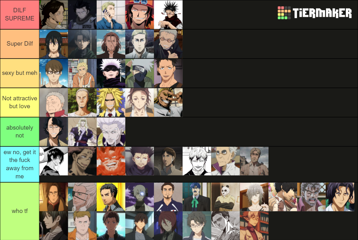 anime dilfs Tier List (Community Rankings) - TierMaker