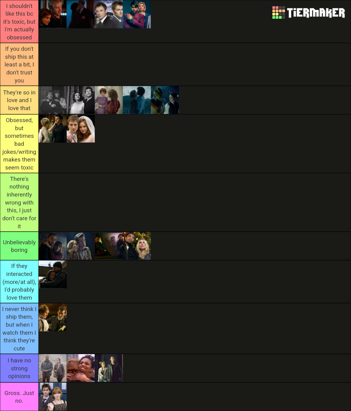 doctor who ships Tier List Rankings) TierMaker