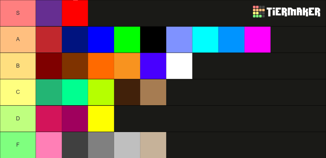 Colors Tier List (Community Rankings) - TierMaker