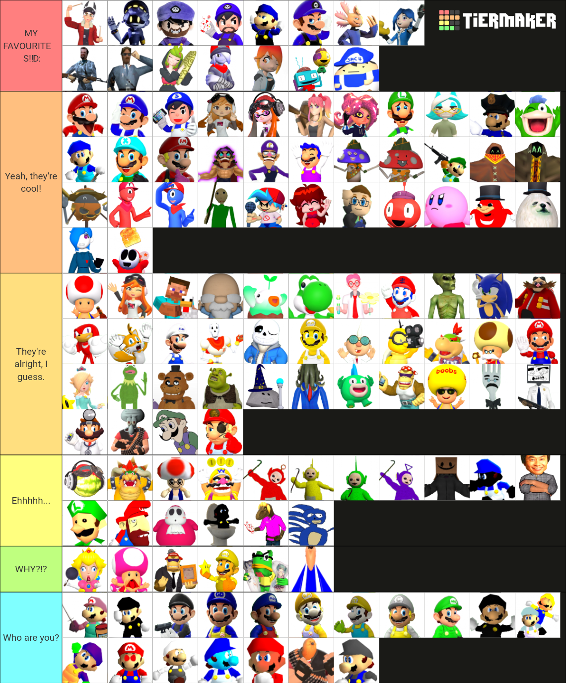 SMG4 Characters [130] Tier List (Community Rankings) - TierMaker