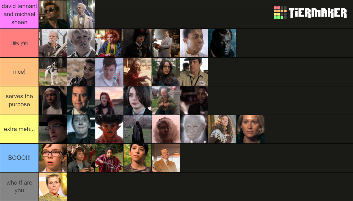 Good Omens characters Tier List (Community Rankings) - TierMaker