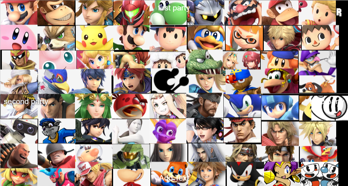 Super Smash Bros Dream Roster Maker (All Smash & Non Smash) Tier List ...