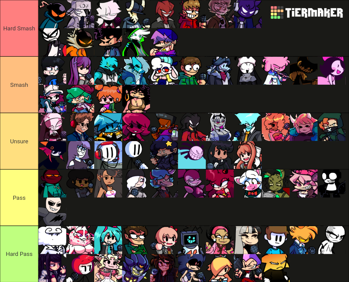 FNF Mods Smash or Pass (Remade) Tier List (Community Rankings) - TierMaker