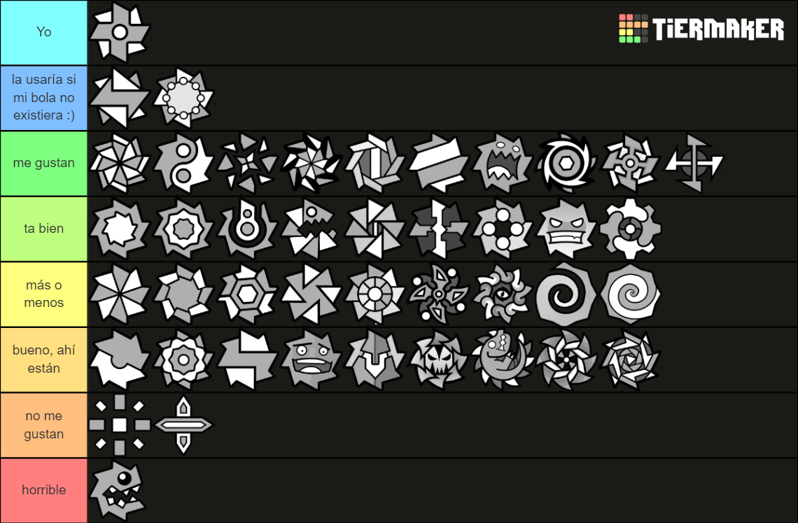 Geometry Dash (Balls onces) Tier List (Community Rankings) - TierMaker