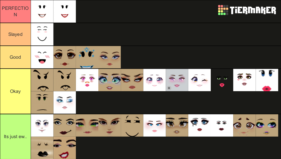 Roblox Barbie Faces Tier List (Community Rankings) - TierMaker