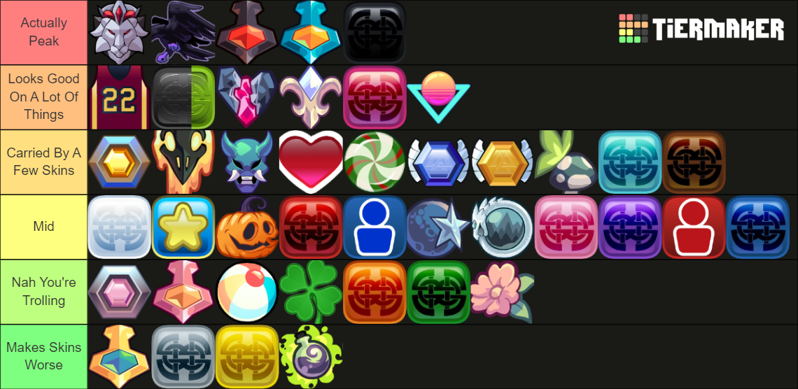 Brawlhalla Colors (patch 8.05) Tier List (Community Rankings) - TierMaker