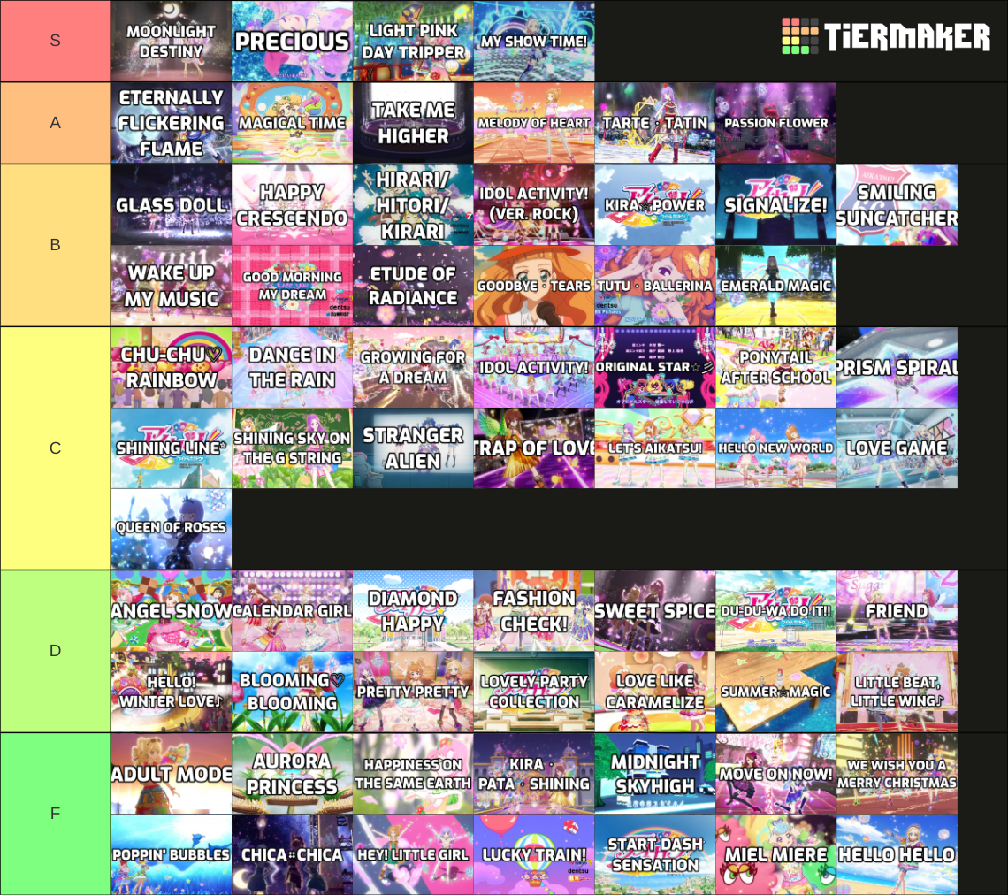 Aikatsu Songs Tier List (Community Rankings) - TierMaker