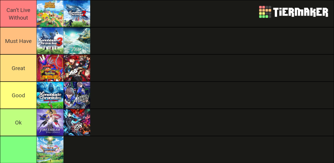 The Ultimate Nintendo Switch Game Tier List Rankings