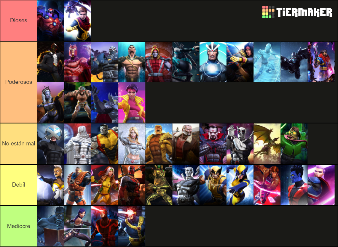 personajes mutantes de marvel contest of champions Tier List