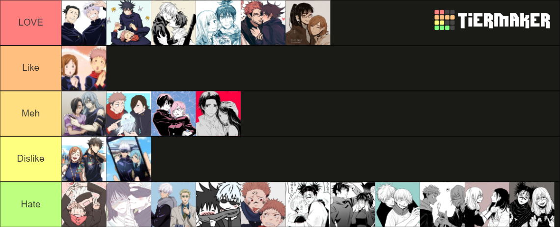 Jujutsu Kaisen Ships Tier List (Community Rankings) - TierMaker