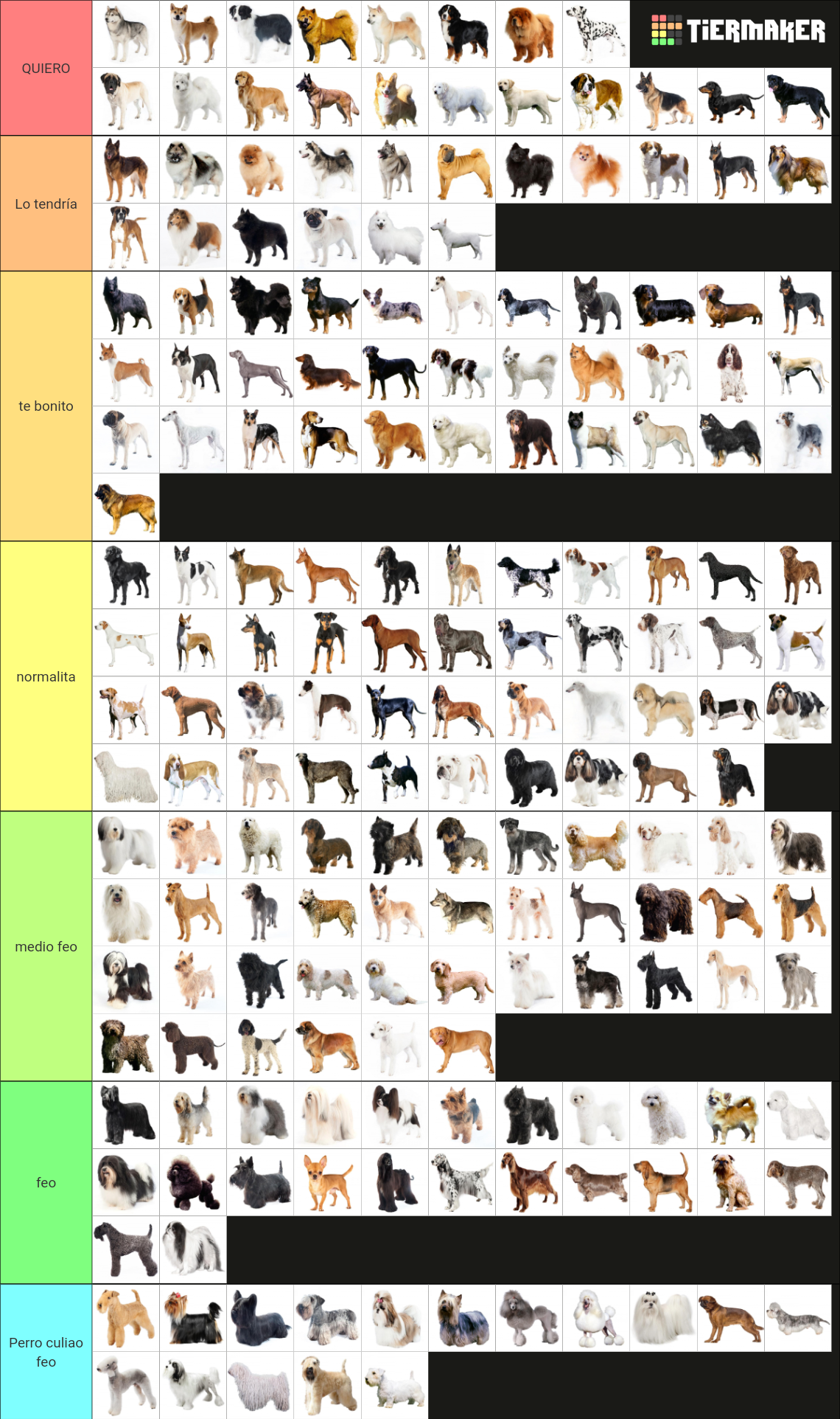Raza de perros Tier List (Community Rankings) - TierMaker
