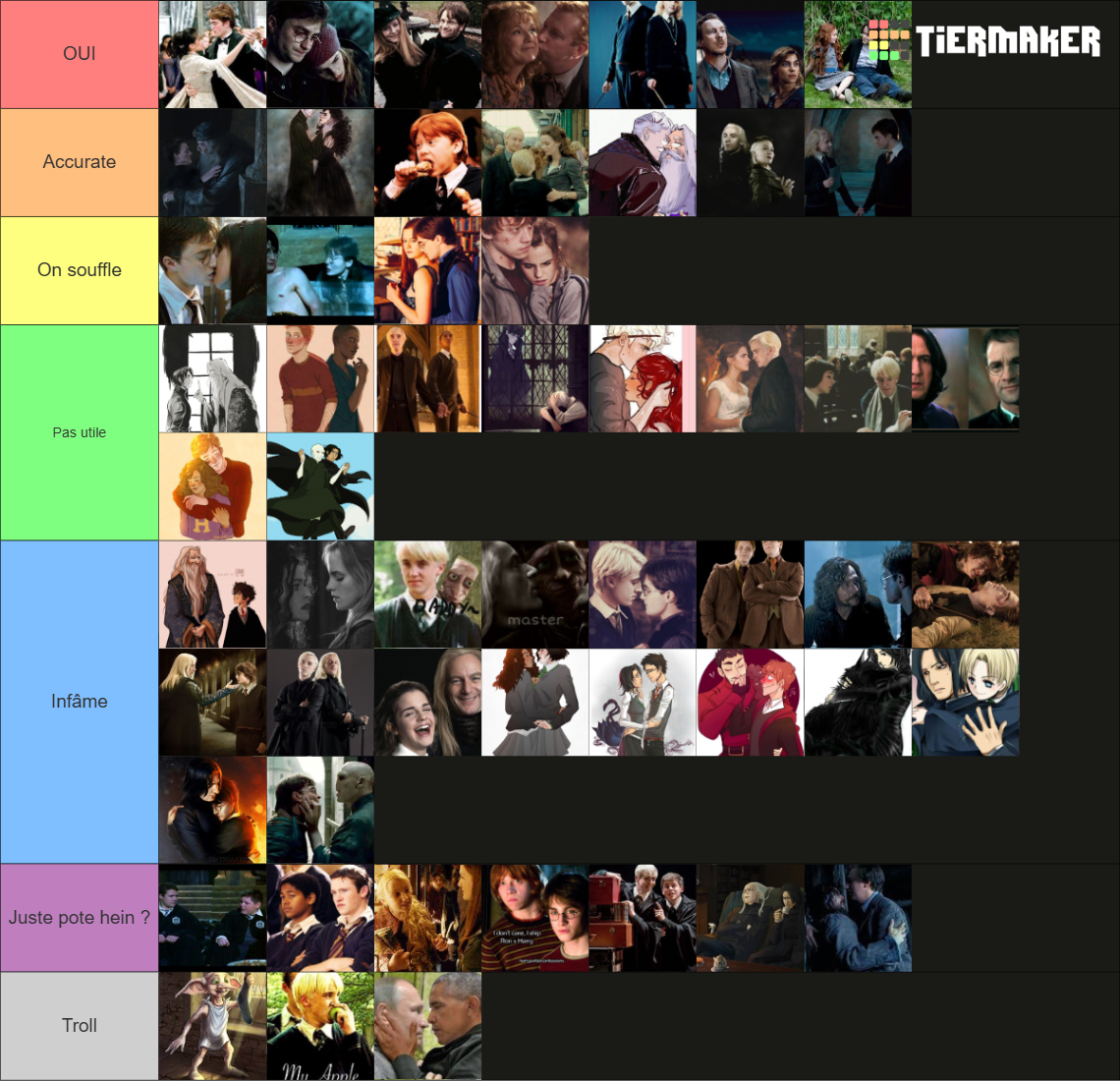 Harry Potter ships Tier List (Community Rankings) - TierMaker