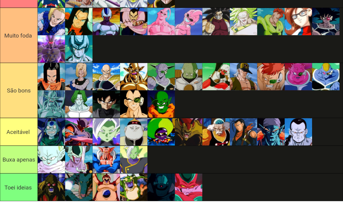 Vilões De Dragon Ball Z Super Gt Tier List Community Rankings