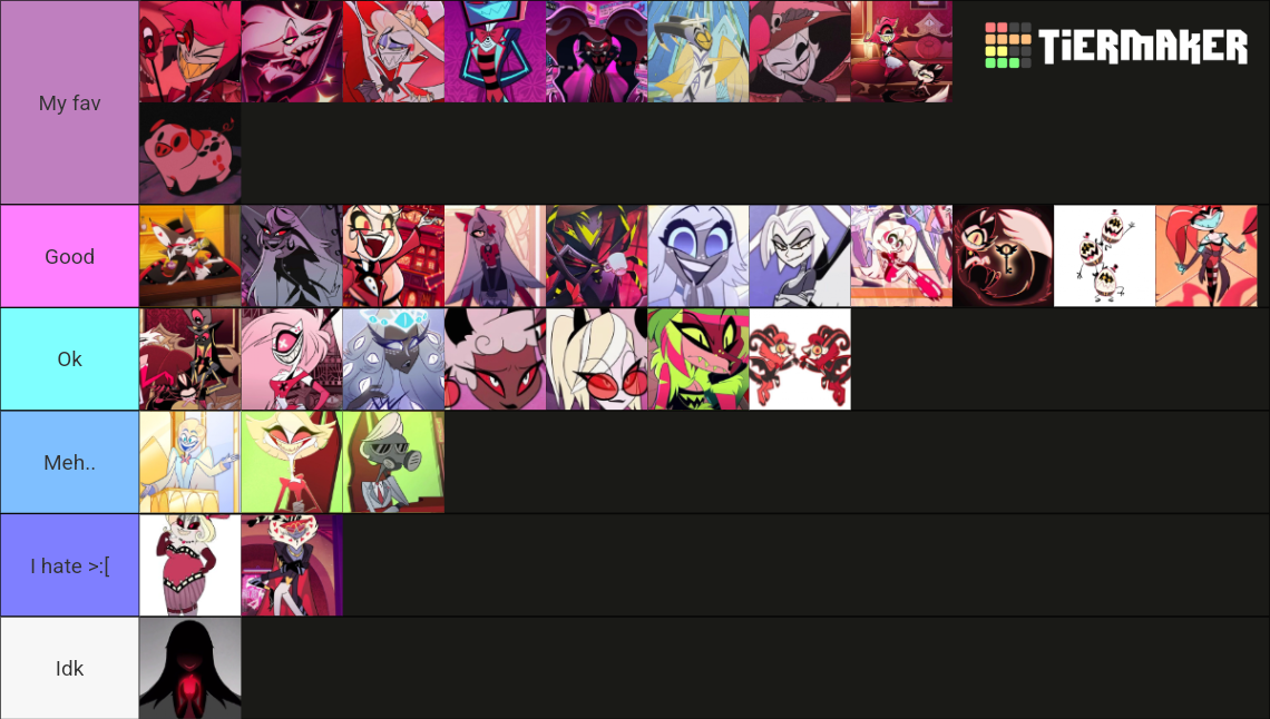 Hazbin hotel character Tier List (Community Rankings) - TierMaker