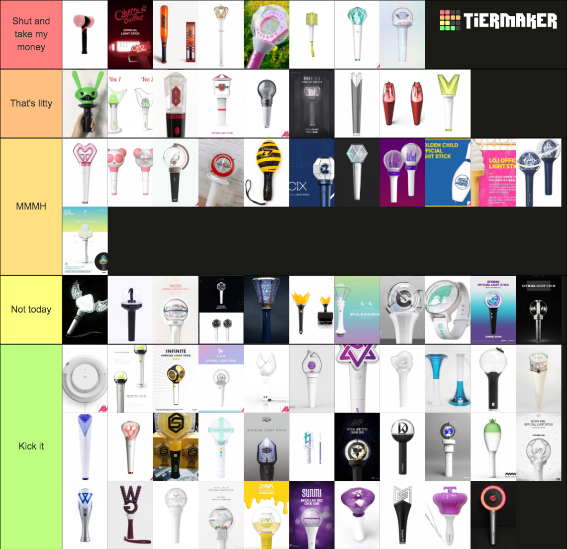  Lightstick Kpop Tier List Rankings) TierMaker