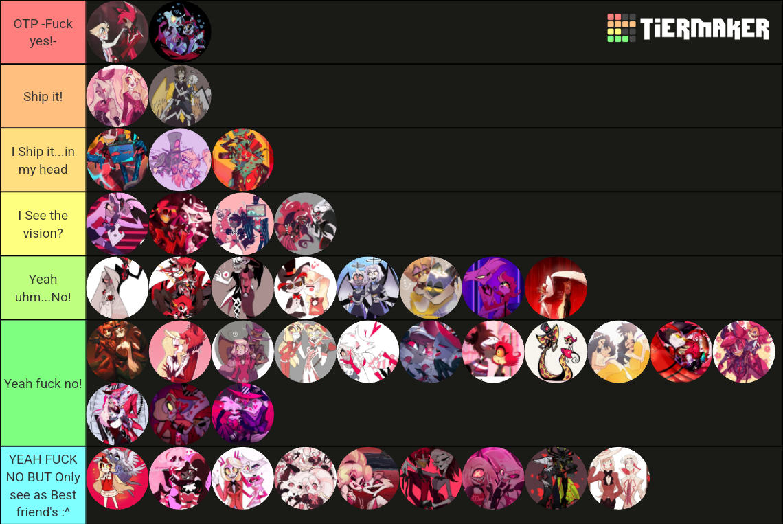 Hazbin Hotel ship's Tier List (Community Rankings) - TierMaker