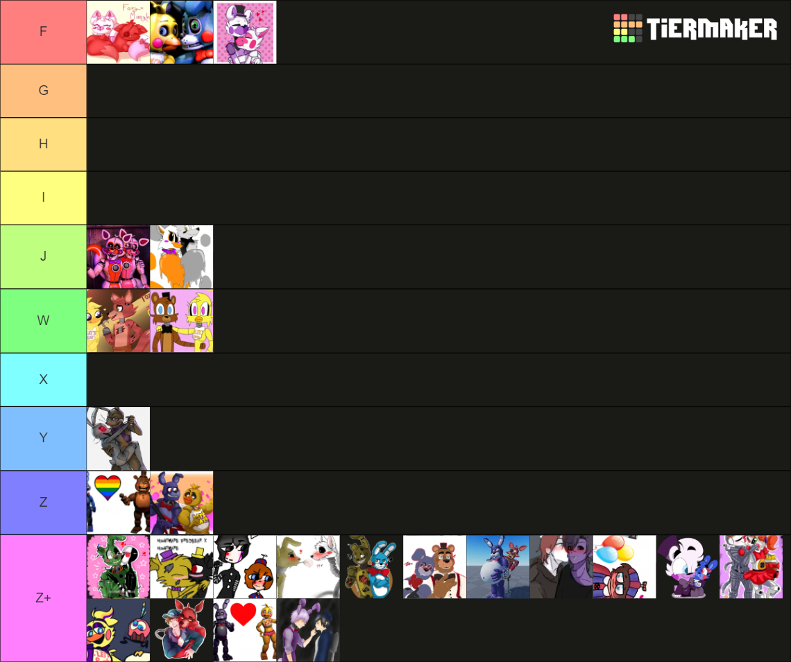 Top 25 FNaF ships Tier List (Community Rankings) - TierMaker