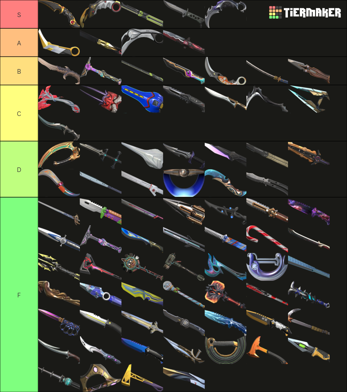 Valorant Knife Skins (June 2023) Tier List (Community Rankings) - TierMaker