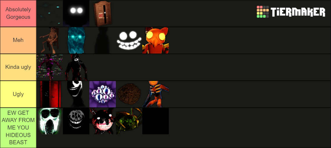 Doors entities ranked on ugliness Tier List Rankings
