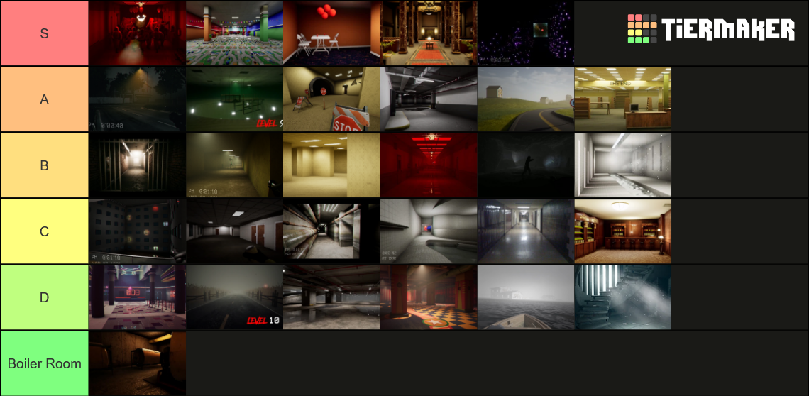 Escape the Backrooms Levels Tier List (Community Rankings) - TierMaker