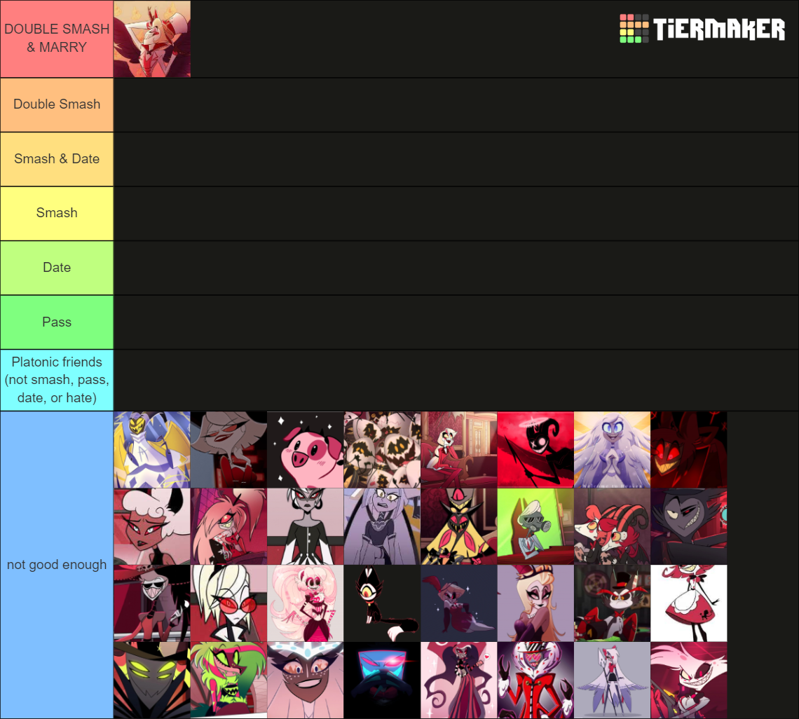 smash or pass hazbin hotel tier list