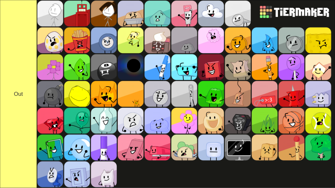 All Bfb Tpot Contestants New Qkitti Icons Tier List Community Rankings Tiermaker