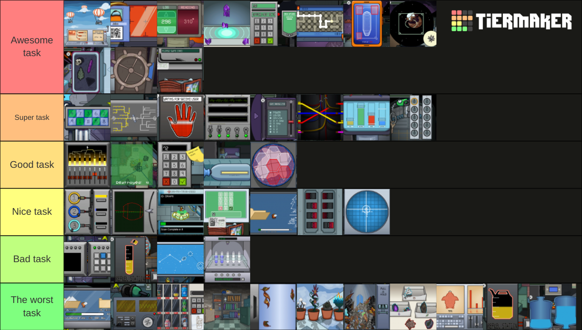 Among Us Tasks Tier List Rankings) TierMaker