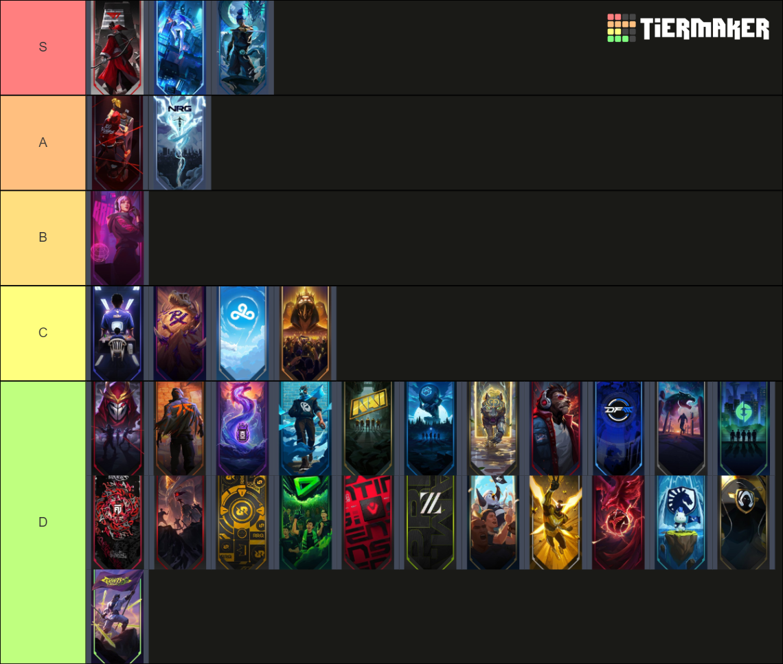 Valorant VCT Playercards Tier List Rankings) TierMaker