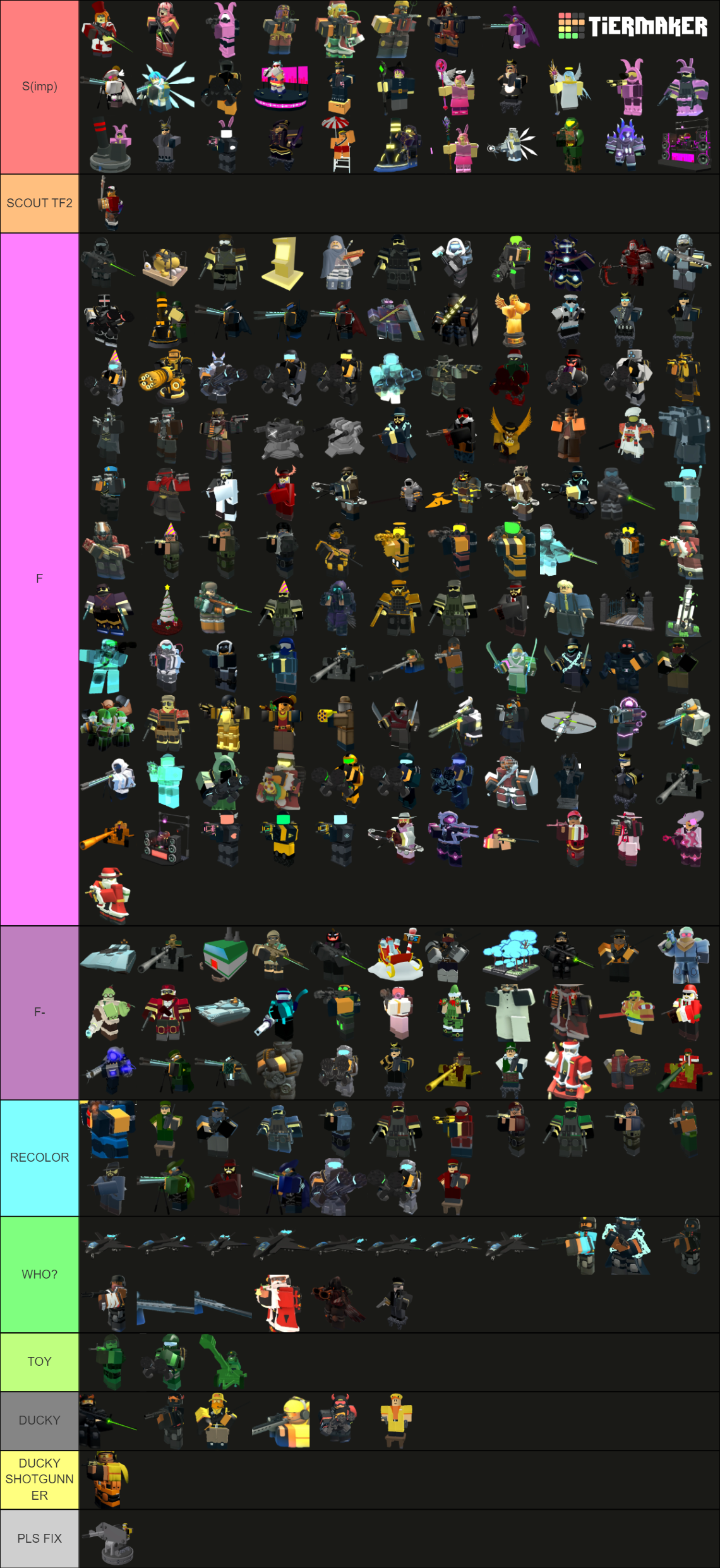 tds skins(early 2023) Tier List (Community Rankings) - TierMaker