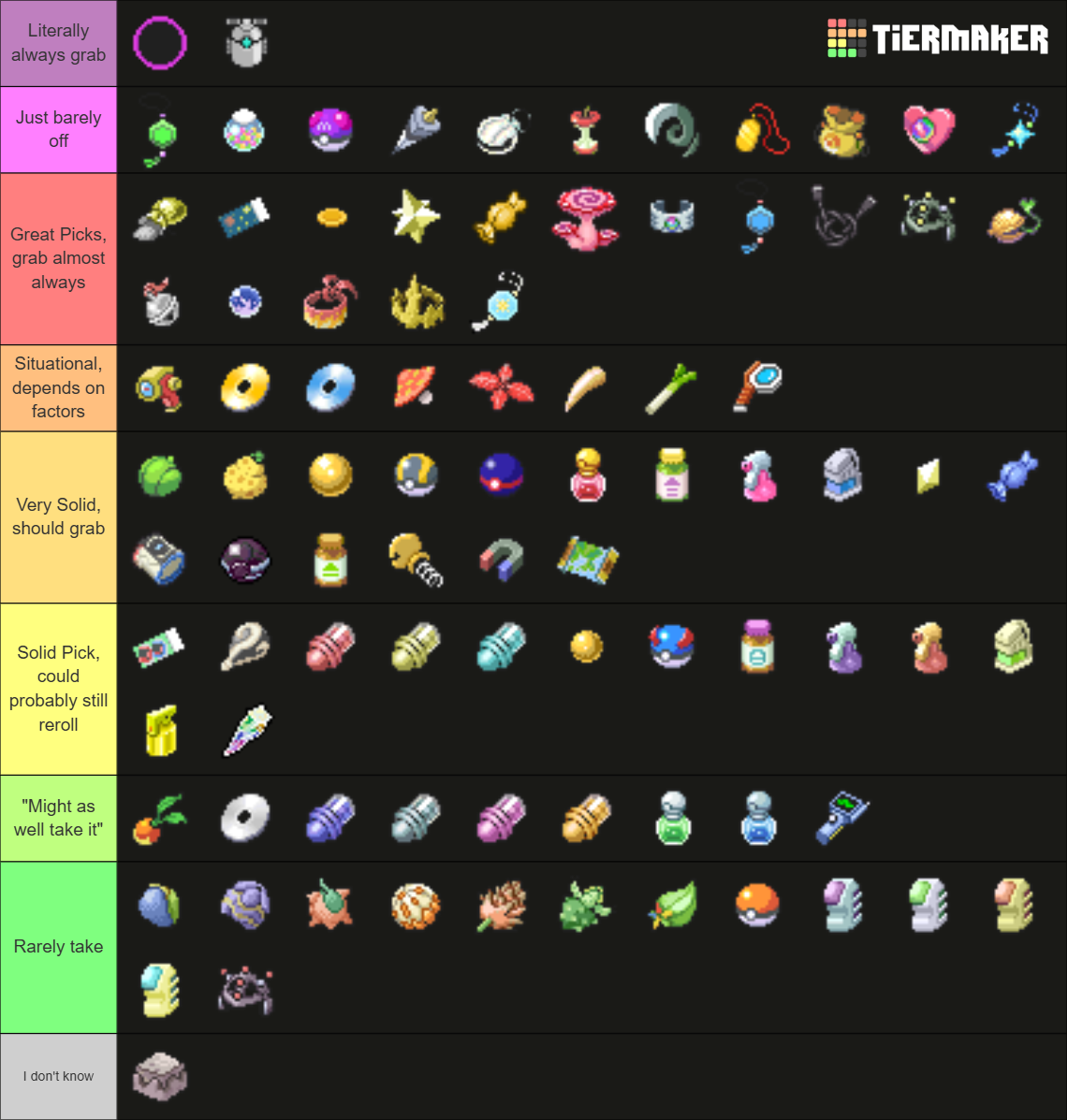 Pokerogue items Tier List (Community Rankings) - TierMaker