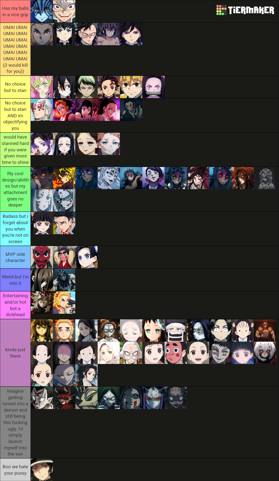 Kimetsu No Yaiba - Character Ranking Tier List (Community Rankings ...