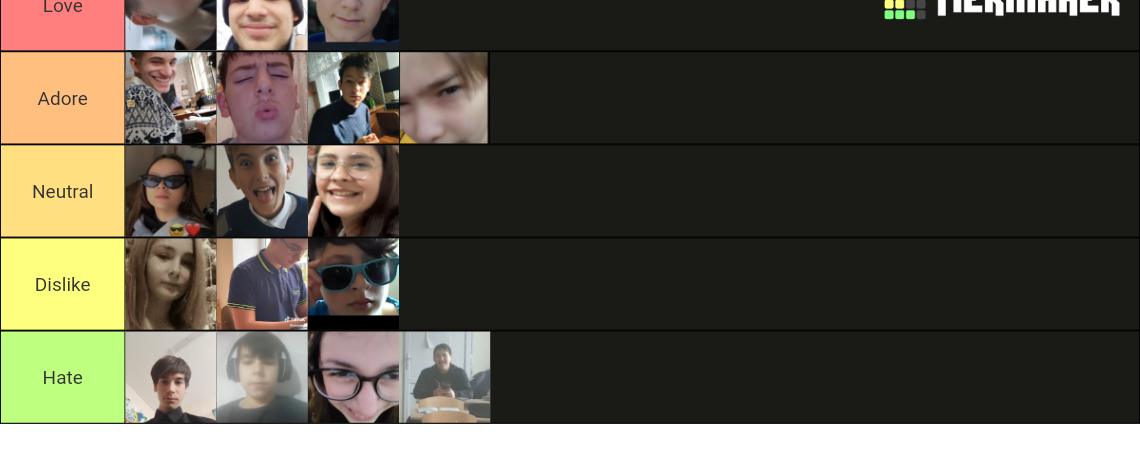 Classmates Tier List (Community Rankings) - TierMaker