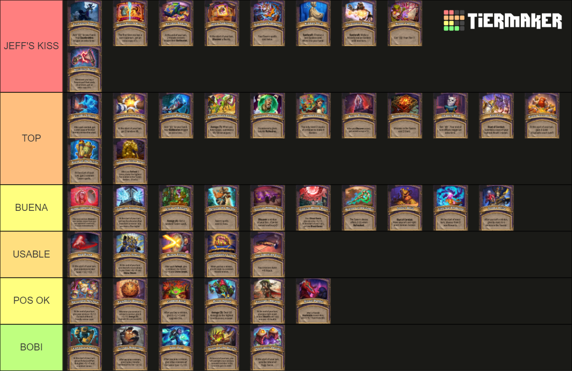 HECHIZOS BGs Tier List Rankings) TierMaker