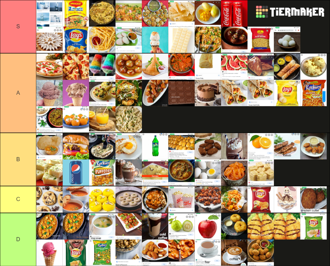 Indian food Tier List Rankings) TierMaker