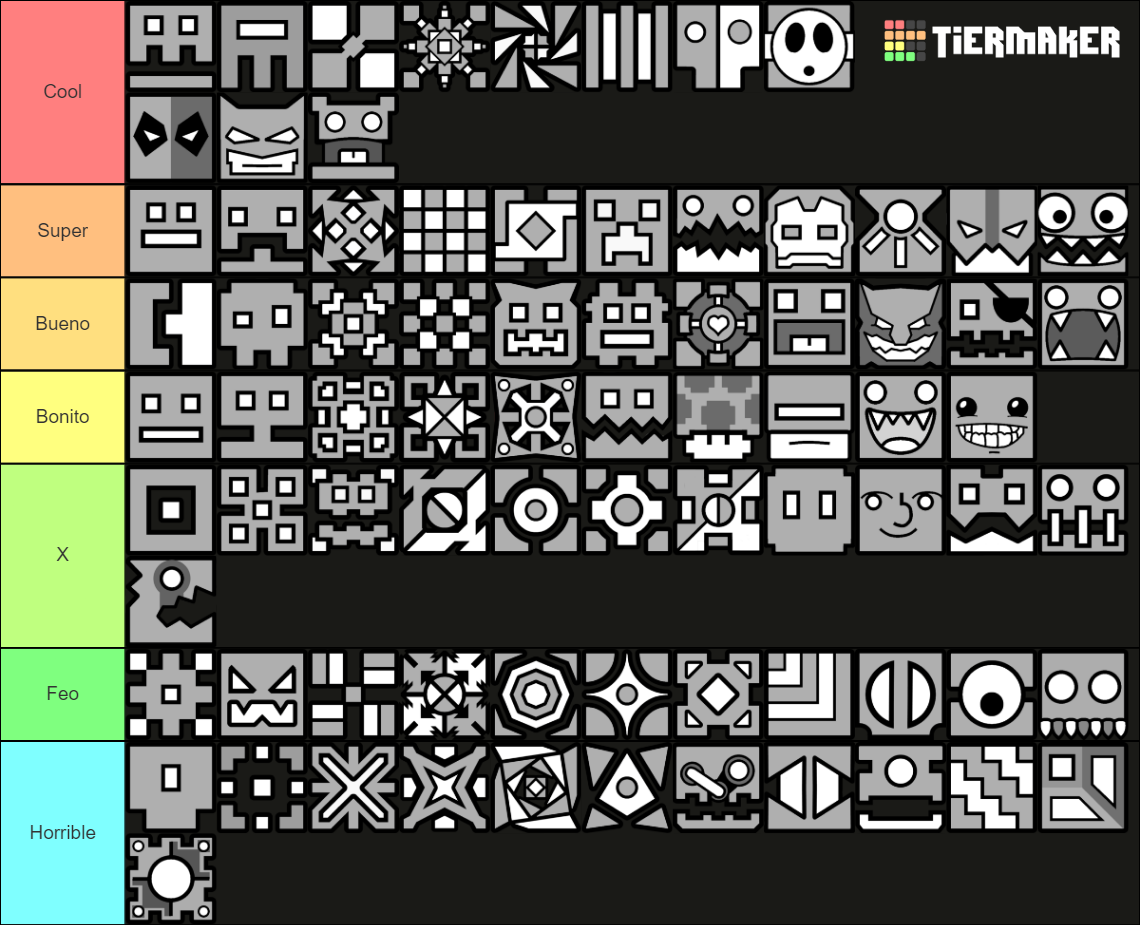 Geometry Dash All Icons Tier List Community Rankings Tiermaker 9996