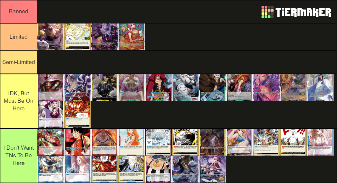 One Piece TCG March 2024 Banlist Predictions Tier List Rankings) TierMaker